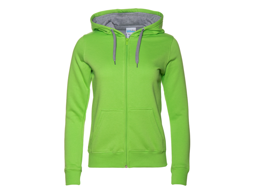 Толстовка женская STAN с капюшоном на молнии футер с начёсом 280, 17W, Ярко-зелёный
