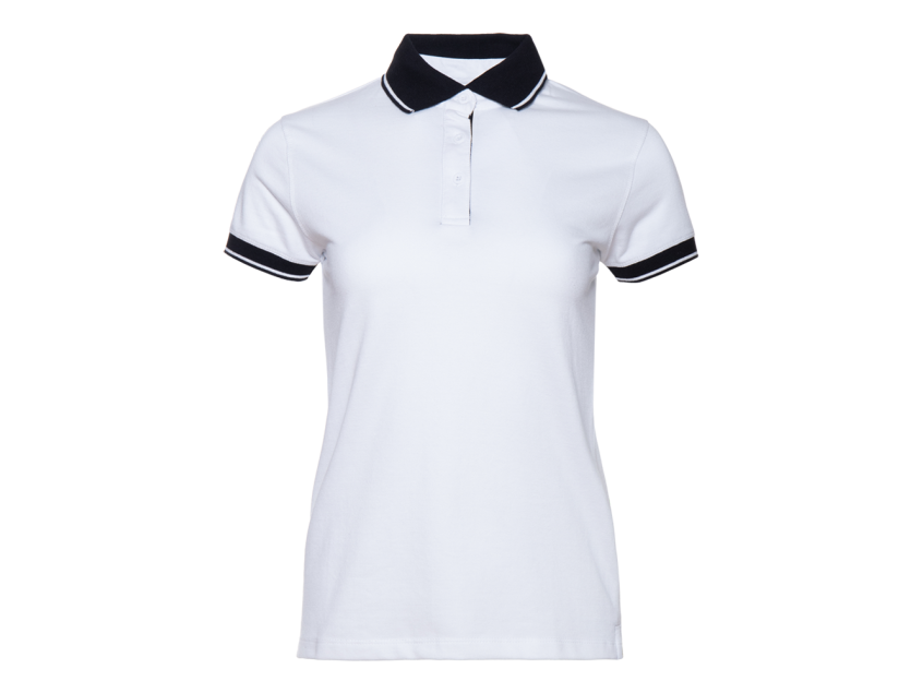Рубашка поло женская STAN с контрастными деталями хлопок/полиэстер 185, 04CW, Белый