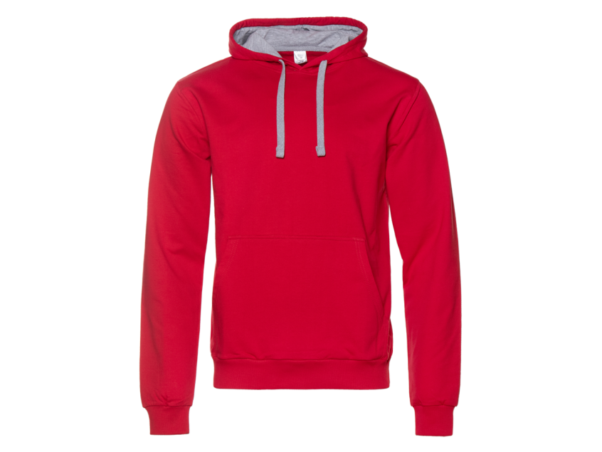Худи унисекс STAN футер без начёса с контрастным капюшоном 260, 23, Красный