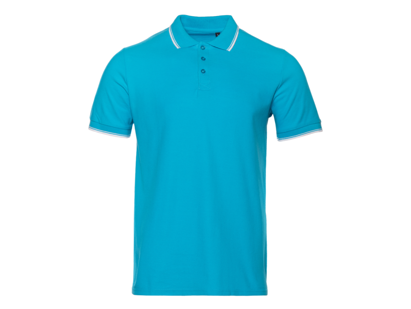 Рубашка поло унисекс STAN с окантовкой хлопок/полиэстер 185, 04T, Бирюзовый