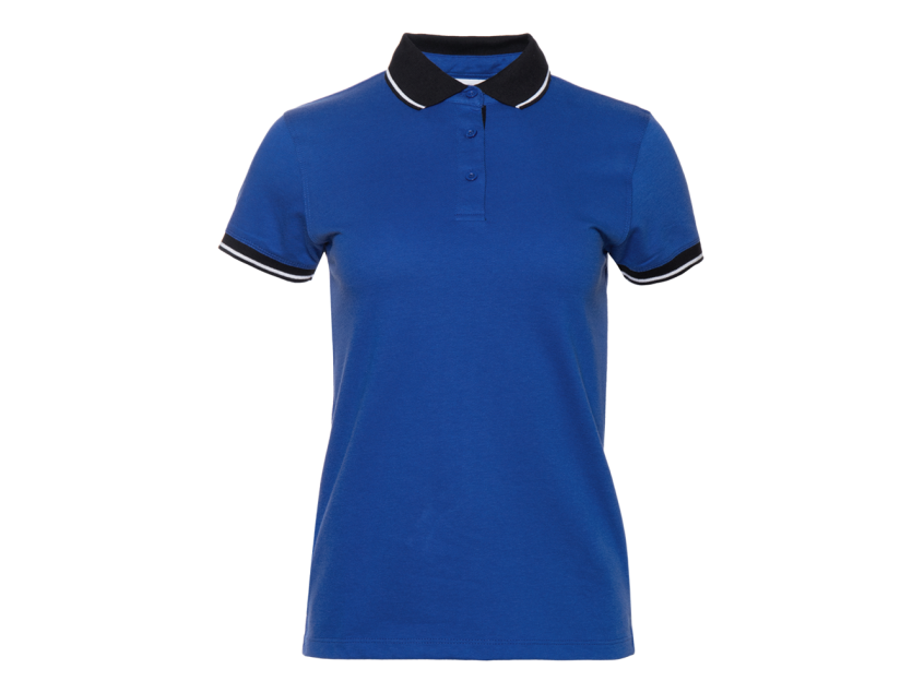 Рубашка поло женская STAN с контрастными деталями хлопок/полиэстер 185, 04CW, Синий