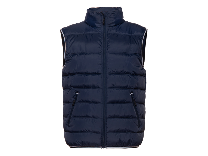 Жилет мужской STAN утепленный таффета 210T,65, 82, Темно-синий с контрастом