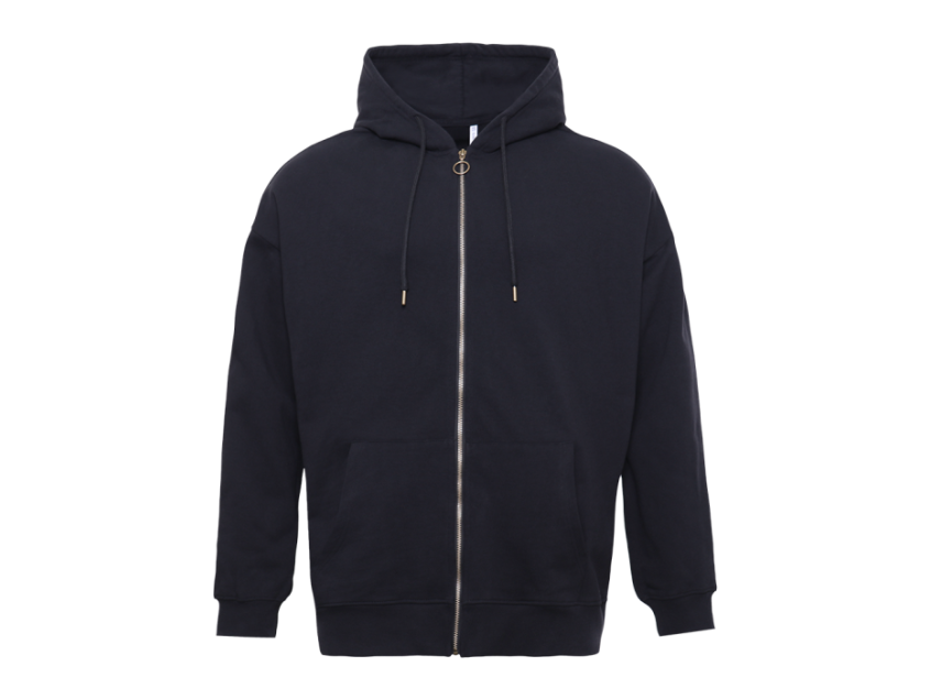 Толстовка Единый размер One size, с капюшоном на молнии футер без начёса 350, 72, Чёрный