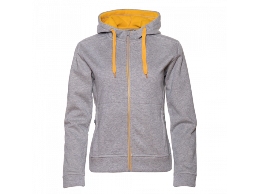 Толстовка женская STAN с капюшоном на молнии сэндвич 320, 19, Серый меланж