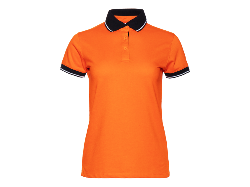 Рубашка поло женская STAN с контрастными деталями хлопок/полиэстер 185, 04CW, Оранжевый