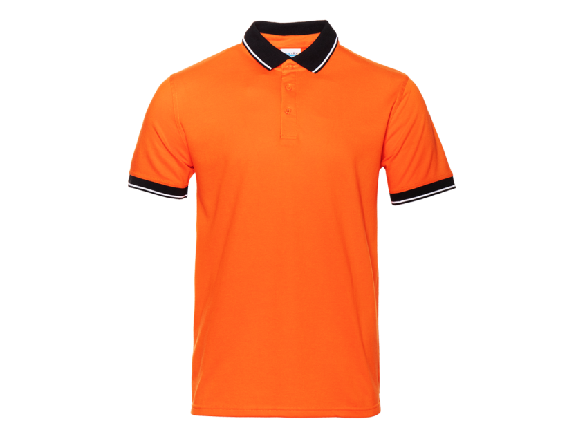 Рубашка поло унисекс STAN с контрастными деталями хлопок/полиэстер 185, 04С, Оранжевый