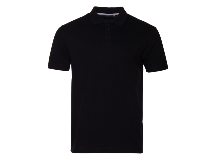 Рубашка поло унисекс хлопок 100%, 185, 04B, Чёрный