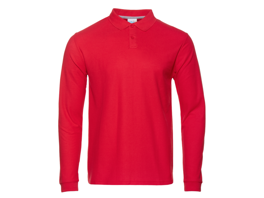 Рубашка поло унисекс STAN длинный рукав хлопок 185, 104LS, Красный
