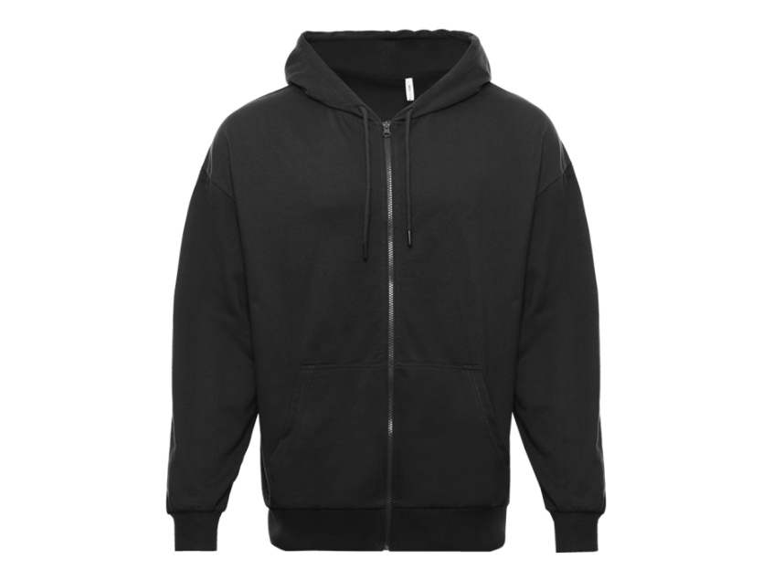 Толстовка STAN оверсайз на молнии с капюшоном футер без начёса 240, 99, Чёрный