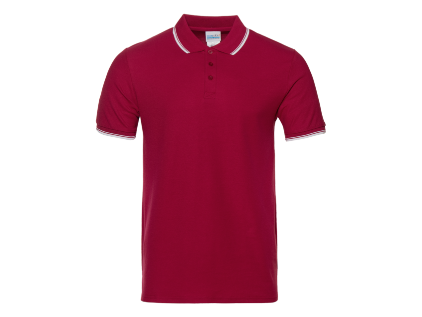 Рубашка поло унисекс STAN с окантовкой хлопок/полиэстер 185, 04T, Бордовый