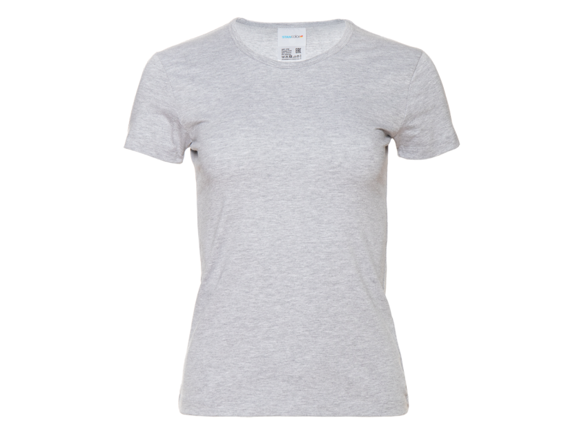 Футболка женская STAN хлопок/эластан 180, 37W, Серый меланж