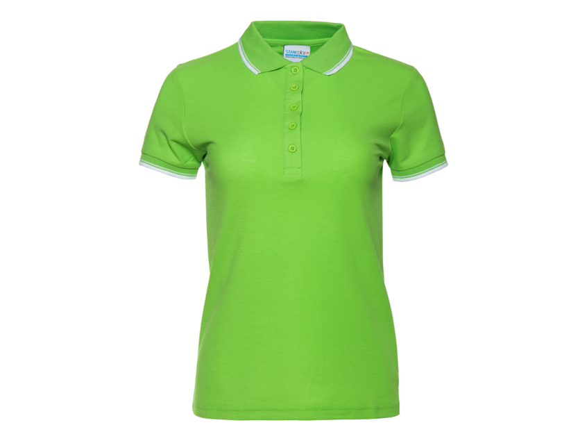 Рубашка поло женская STAN с окантовкой хлопок/полиэстер 185, 04BK, Ярко-зелёный