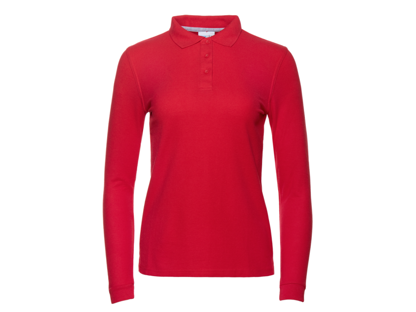 Рубашка поло женская STAN длинный рукав хлопок/полиэстер 185, 04SW, Красный