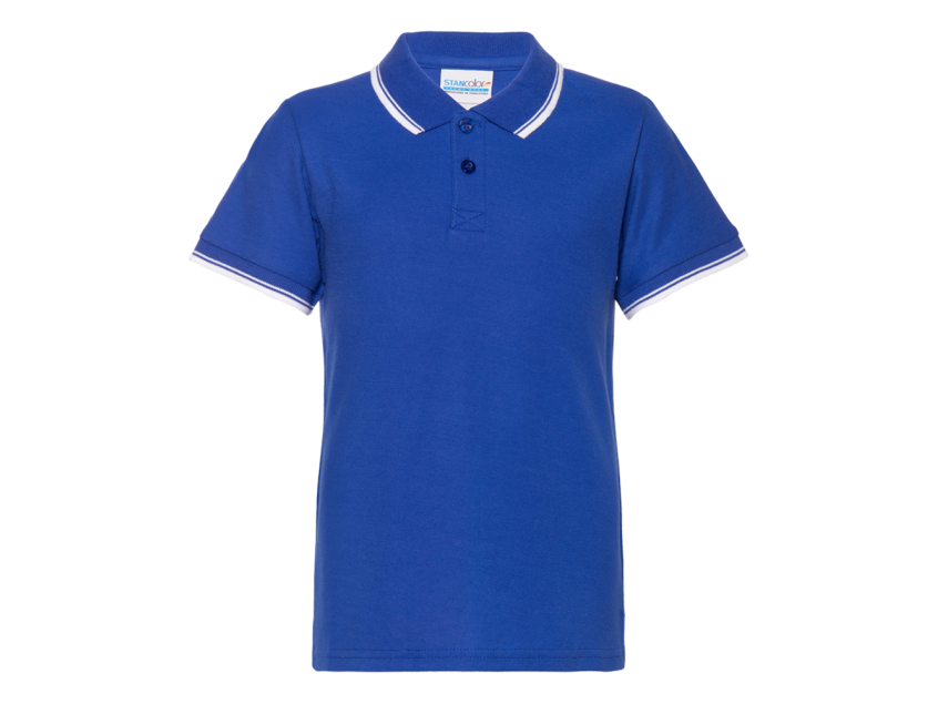 Рубашка поло детская STAN с окантовкой хлопок/полиэстер 185, 04TJ, Синий