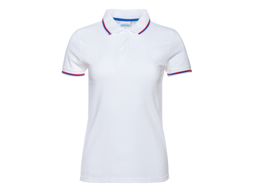 Рубашка поло женская STAN триколор хлопок/полиэстер 185, 04WRUS, Белый