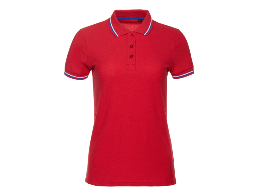 Рубашка поло женская STAN триколор хлопок/полиэстер 185, 04WRUS, Красный