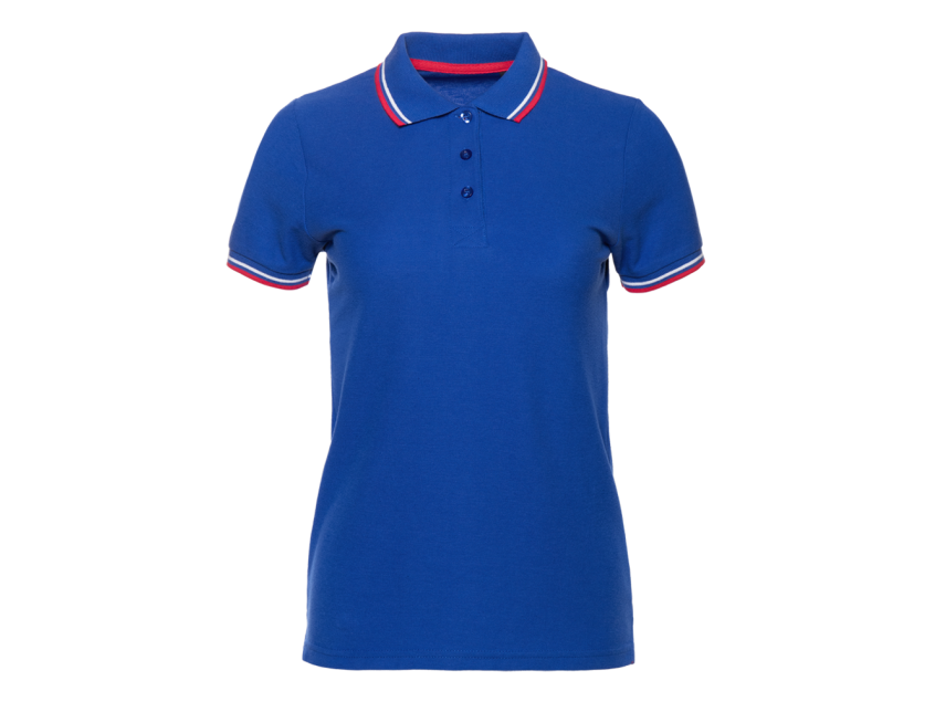 Рубашка поло женская STAN триколор хлопок/полиэстер 185, 04WRUS, Синий