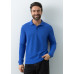 Рубашка поло унисекс STAN длинный рукав хлопок/полиэстер 185, 104S, Синий
