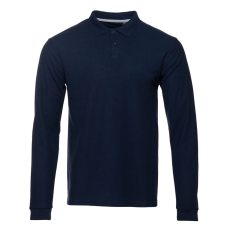 Рубашка поло унисекс STAN длинный рукав хлопок 185, 104LS, Тёмно-синий Рубашка поло унисекс STAN длинный рукав хлопок 185, 104LS, Тёмно-синий