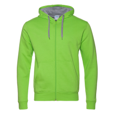 Толстовка мужская STAN с капюшоном на молнии футер с начёсом 280, 17, Ярко-зелёный