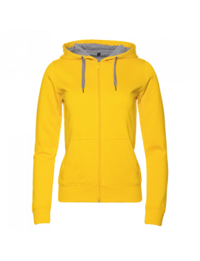Толстовка женская STAN с капюшоном на молнии футер с начёсом 280, 17W, Жёлтый