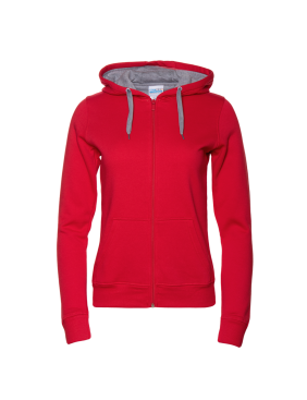 Толстовка женская STAN с капюшоном на молнии футер с начёсом 280, 17W, Красный