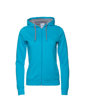 Толстовка женская STAN с капюшоном на молнии футер с начёсом 280, 17W, Бирюзовый