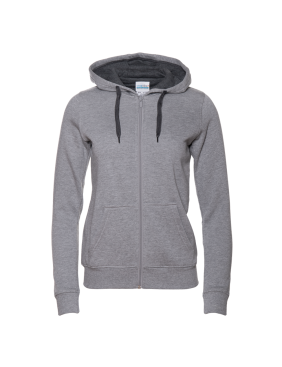 Толстовка женская STAN с капюшоном на молнии футер с начёсом 280, 17W, Серый меланж