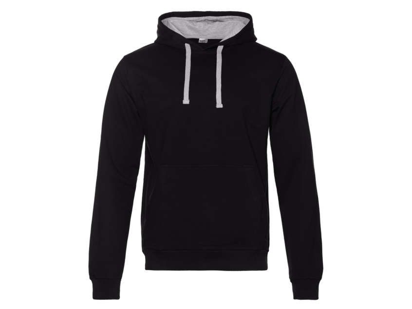 Худи унисекс STAN футер без начёса с контрастным капюшоном 260, 23, Чёрный