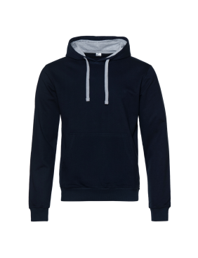 Худи унисекс STAN футер без начёса с контрастным капюшоном 260, 23, Тёмно-синий