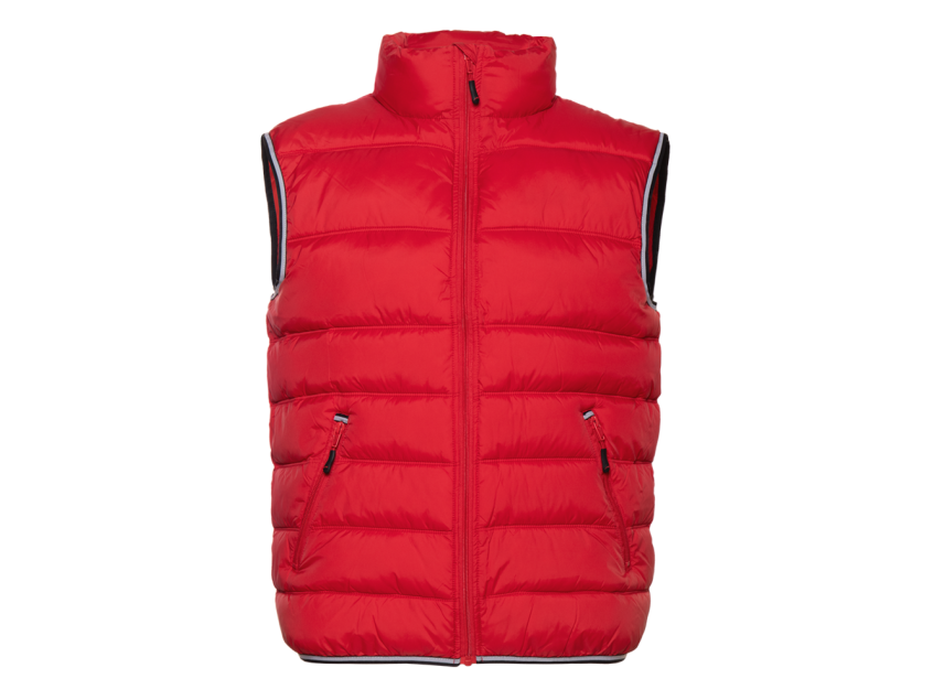 Жилет мужской STAN утепленный таффета 210T,65, 82, Красный с контрастом