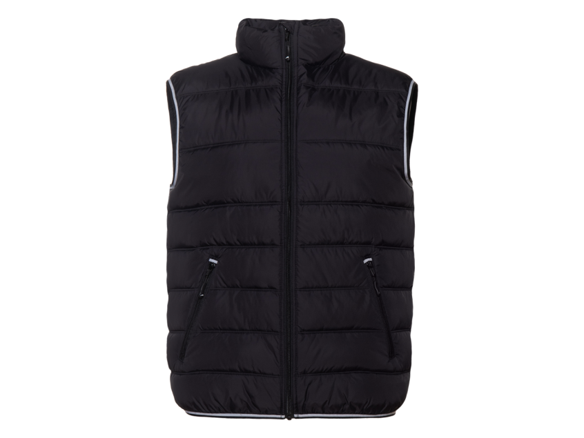 Жилет мужской STAN утепленный таффета 210T,65, 82, Черный с контрастом