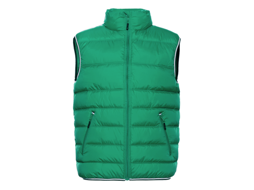 Жилет мужской STAN утепленный таффета 210T,65, 82, Зеленый с контрастом