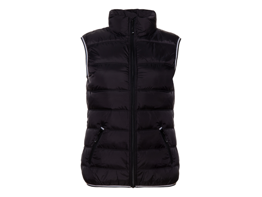 Жилет женский STAN утепленный таффета 210T, 65, 82W, Черный с контрастом