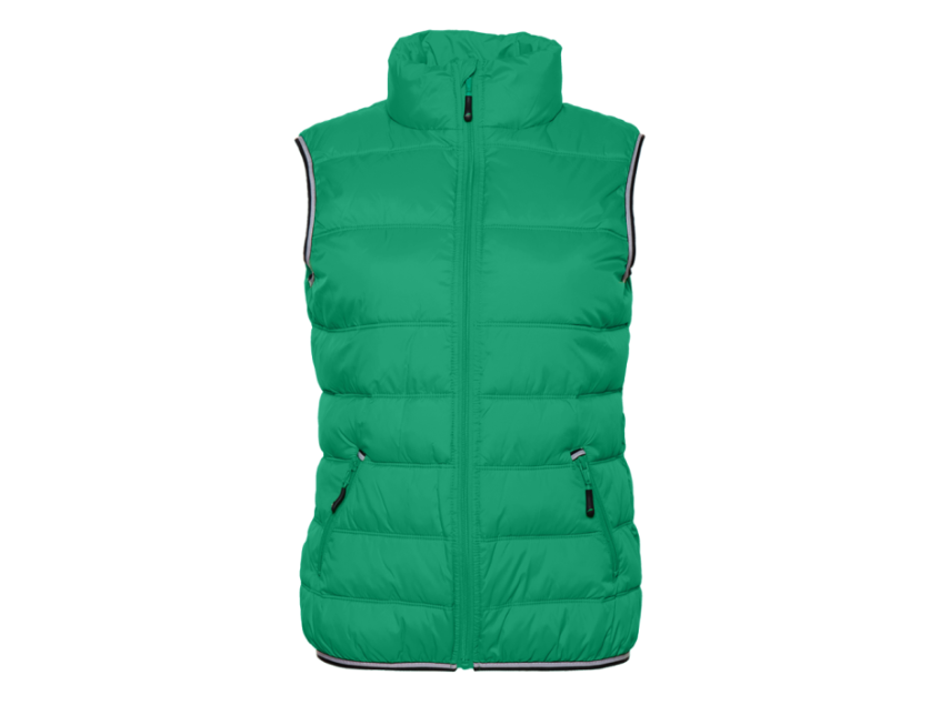 Жилет женский STAN утепленный таффета 210T, 65, 82W, Зеленый с контрастом
