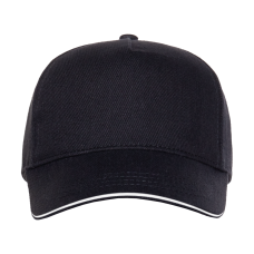 Бейсболка с кантом STAN 5 клиньев хлопок 330, 04, Чёрный