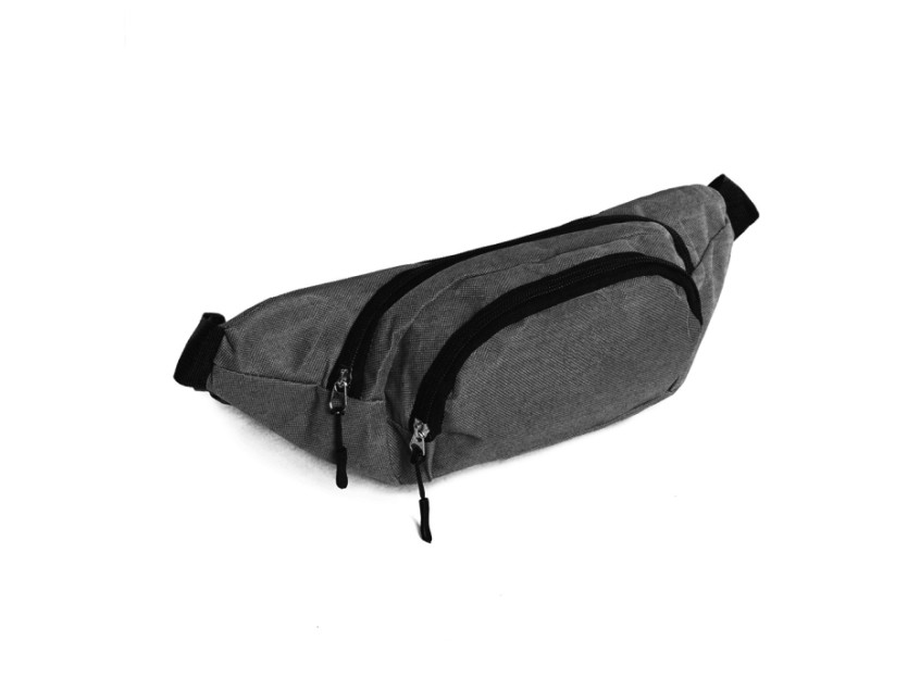 Сумка поясная STAN таффета 168D, 125, Серый меланж