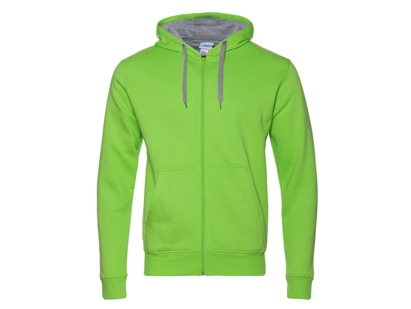 Толстовка мужская STAN с капюшоном на молнии футер с начёсом 280, 17, Ярко-зелёный