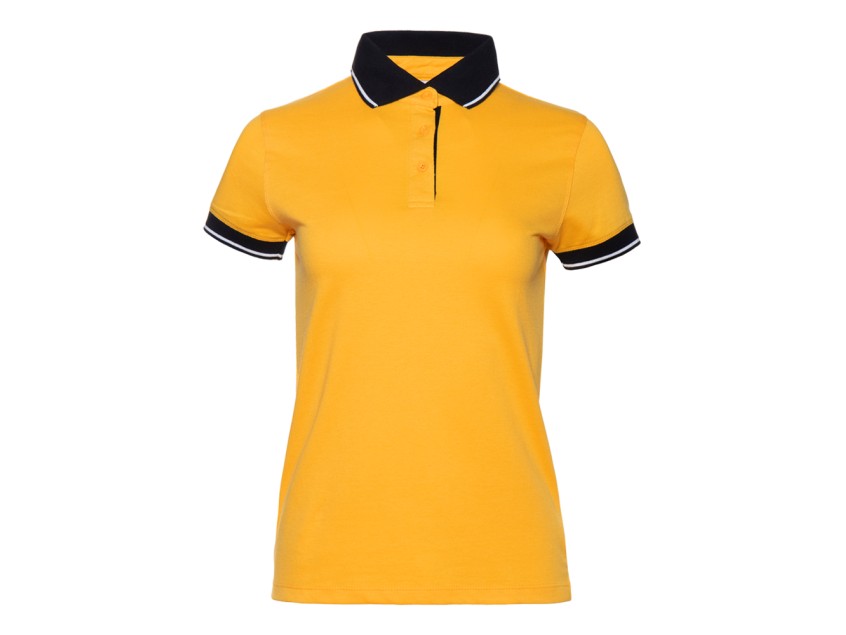 Рубашка поло женская STAN с контрастными деталями хлопок/полиэстер 185, 04CW, Жёлтый