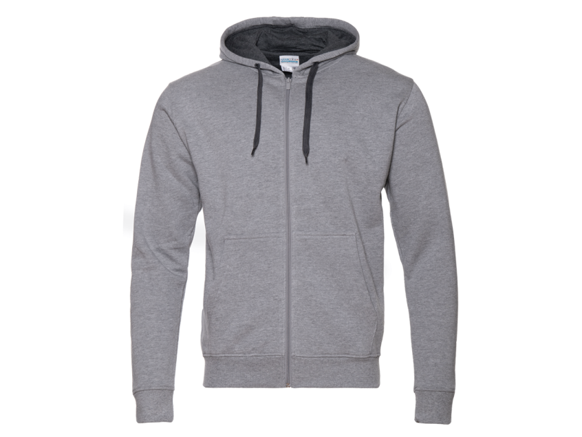 Толстовка мужская STAN с капюшоном на молнии футер с начёсом 280, 17, Серый меланж