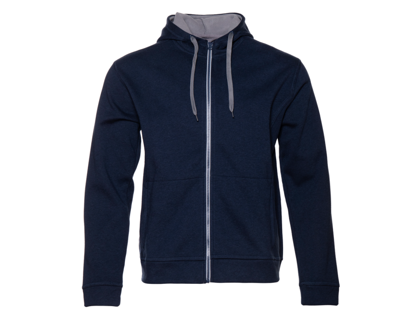 Толстовка мужская STAN с капюшоном на молнии сэндвич 320, 18, Тёмно-синий меланж