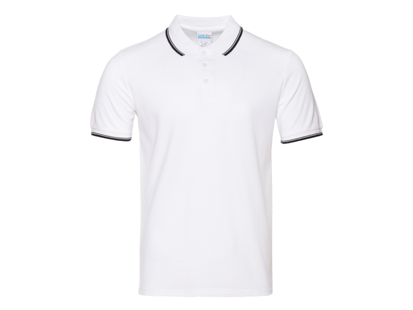 Рубашка поло унисекс STAN с окантовкой хлопок/полиэстер 185, 04T, Белый