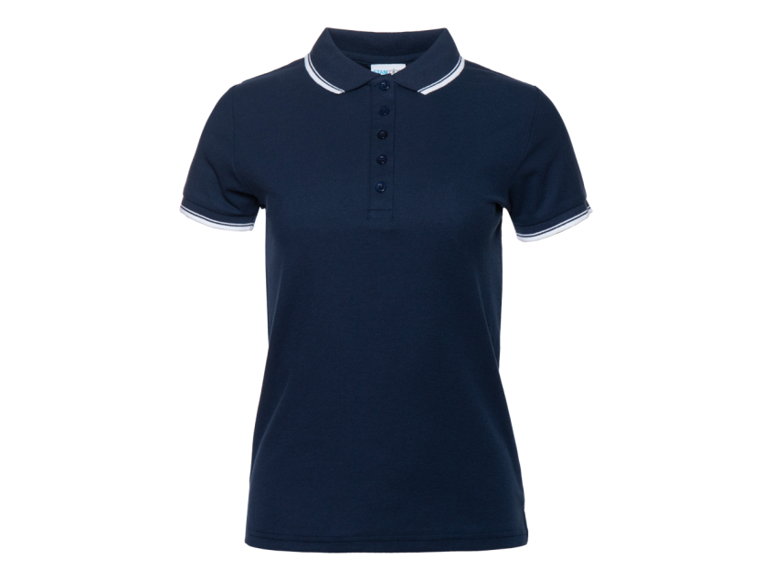 Рубашка поло женская STAN с окантовкой хлопок/полиэстер 185, 04BK, Тёмно-синий