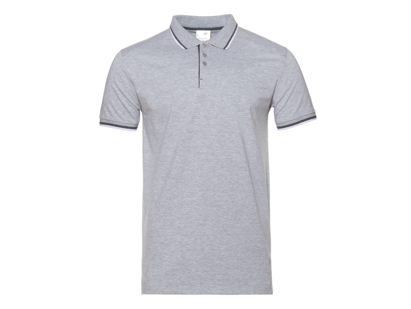 Рубашка поло унисекс STAN хлопок/эластан 200, 05, Серый меланж с контрастом