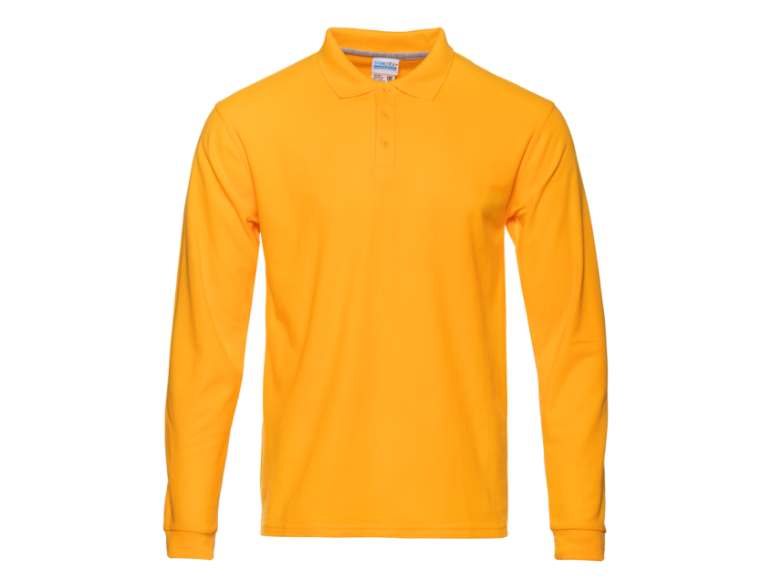 Рубашка поло унисекс STAN длинный рукав хлопок/полиэстер 185, 04S, Жёлтый