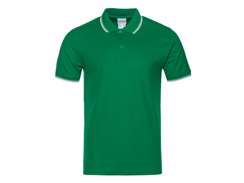 Рубашка поло унисекс STAN с окантовкой хлопок/полиэстер 185, 04T, Зелёный