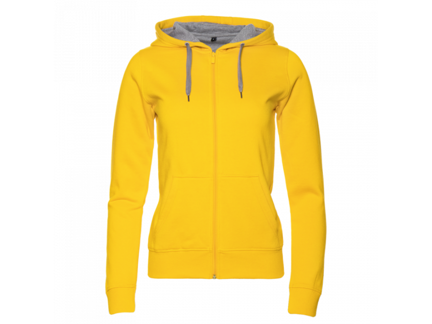 Толстовка женская STAN с капюшоном на молнии футер с начёсом 280, 17W, Жёлтый