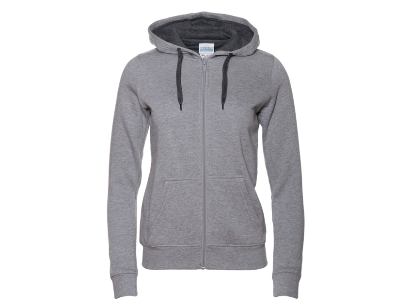 Толстовка женская STAN с капюшоном на молнии футер с начёсом 280, 17W, Серый меланж