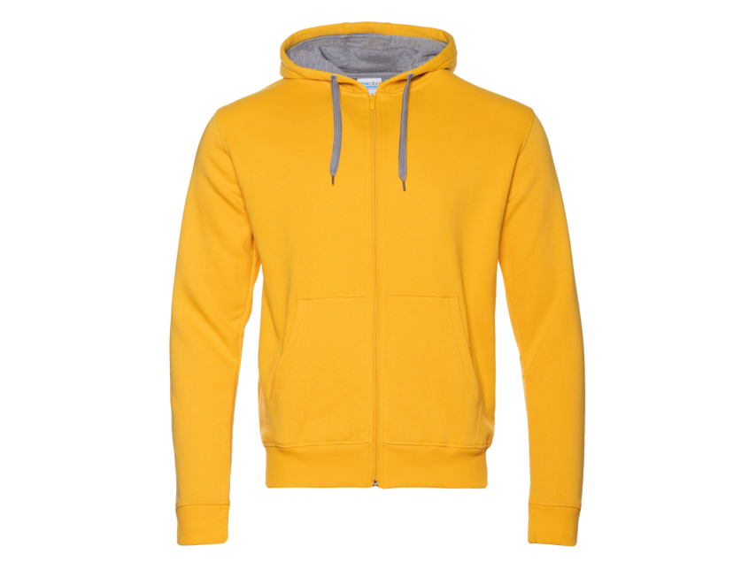 Толстовка мужская STAN с капюшоном на молнии футер с начёсом 280, 17, Жёлтый