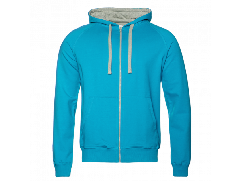 Толстовка мужская STAN с капюшоном на молнии футер без начёса 260, 61, Бирюзовый